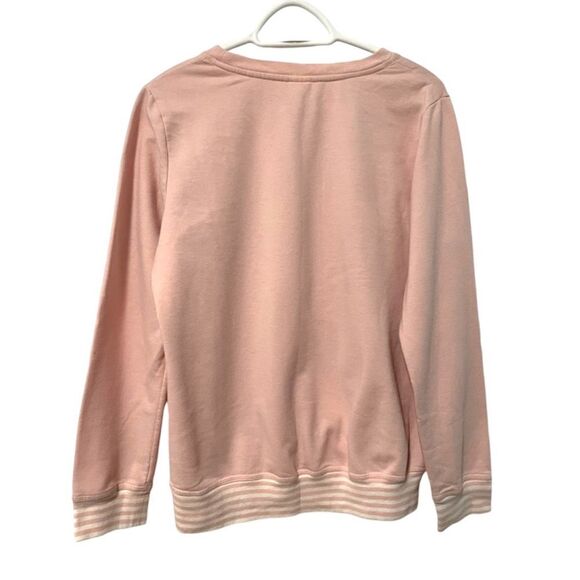 Disney Sleepwear Retro Print Mickey & Minnie Sweatshirt Pink Size Large - Picture 3 of 6